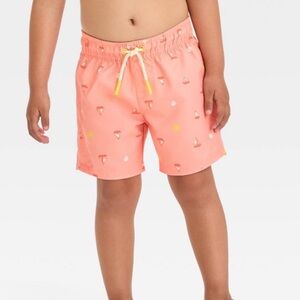 NWT Cat and Jack Boys Boat Print Swim Trunks - 5T